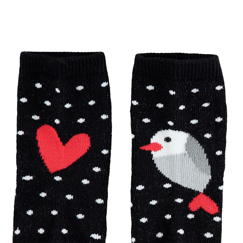 Lot de 2 paires de chaussettes à pois contrastés - Marron