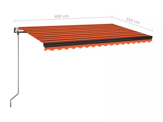 Auvent automatique capteur de vent LED 400x350 cm Orange marron