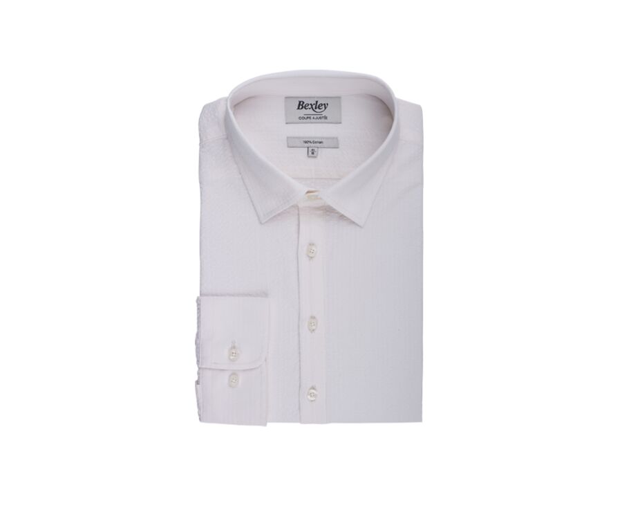 Chemise homme seersucker Blanc rosé - WILDEBERT