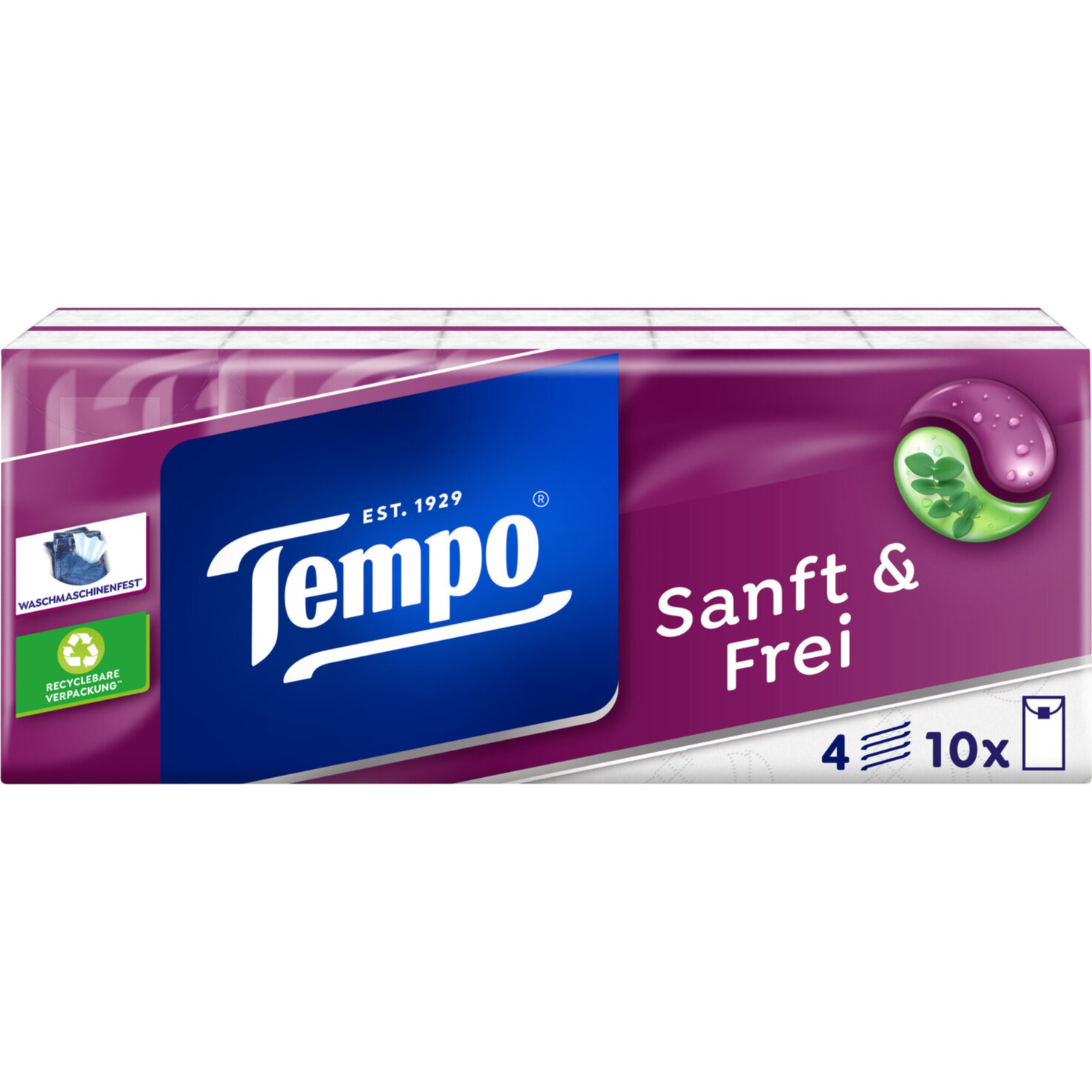 Tempo Taschentücher sanft und frei Softpack 10x9 Tücher