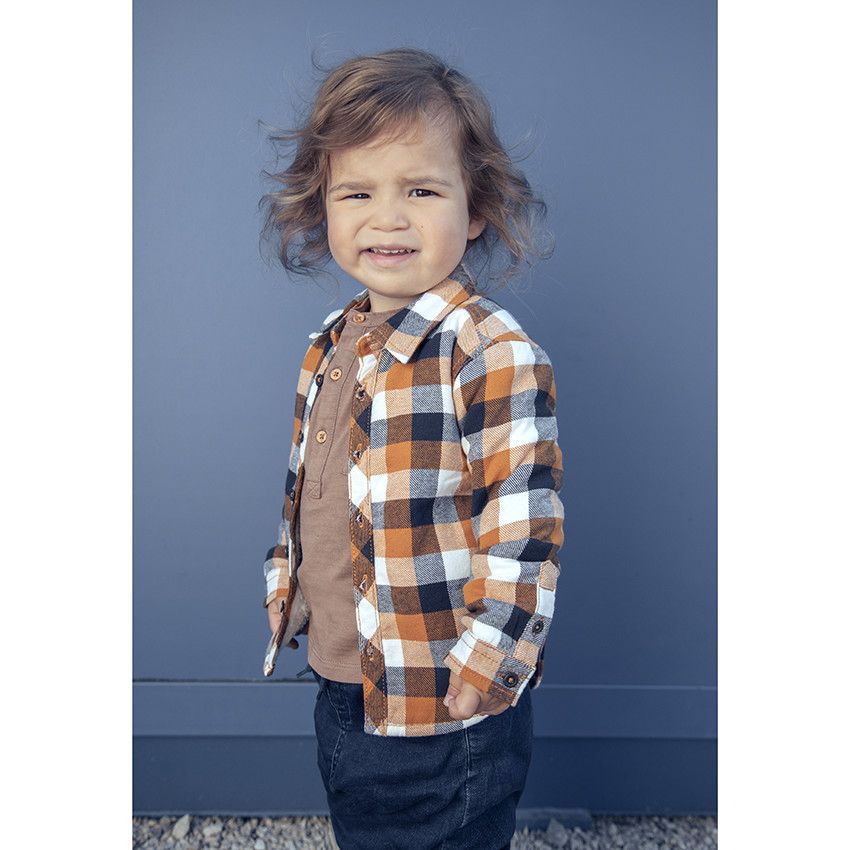T-shirt manches longues broderie hérisson pour bébé garçon - Marron