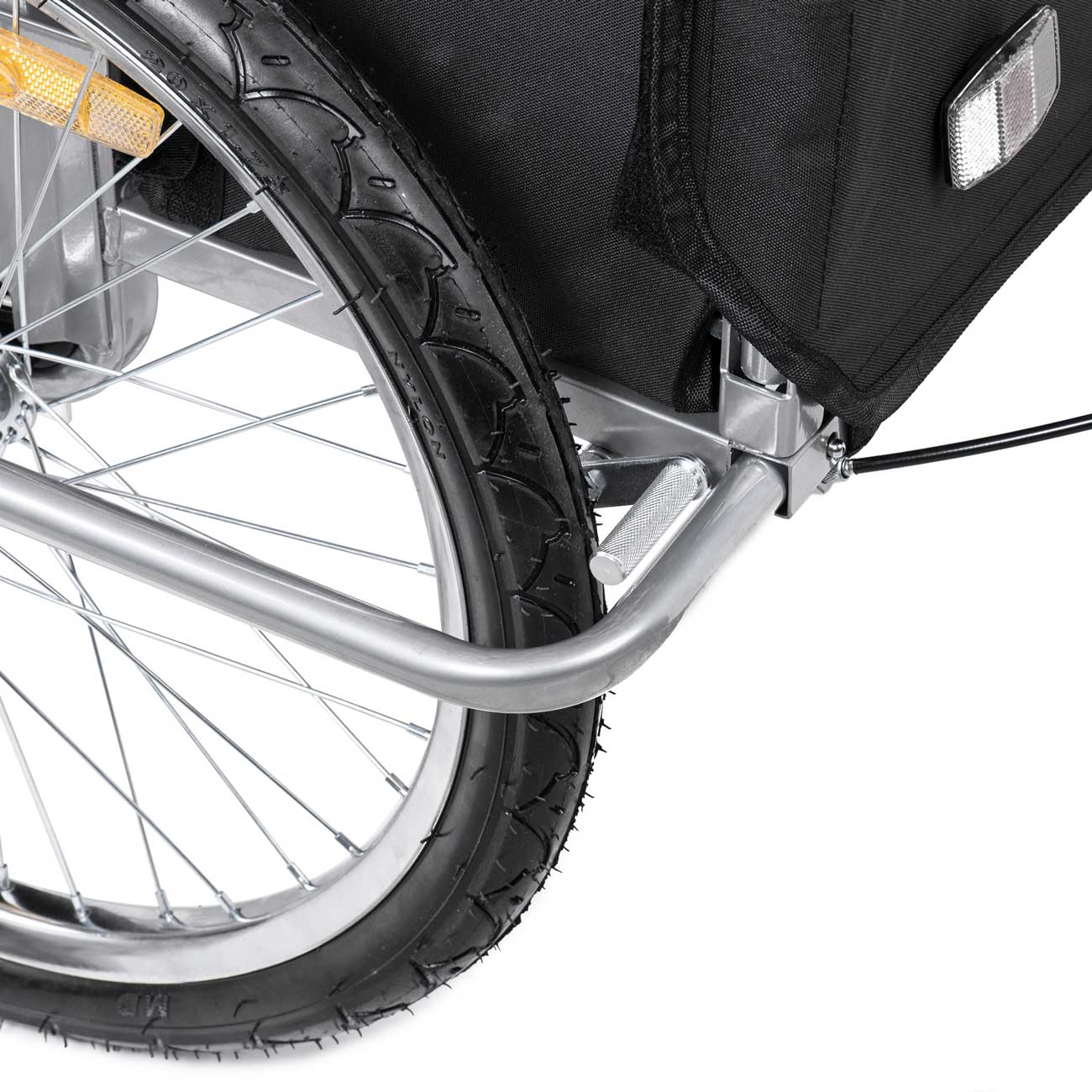 SAMAX Fahrradanhänger 2in1 Jogger - in Rot/Schwarz - Silver Frame