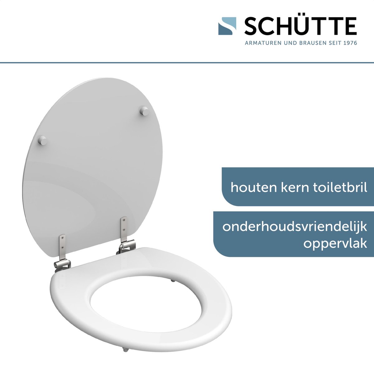 Schutte Bozenik softclose toiletzitting wit glans