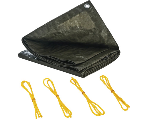 Geweven zeildoek, universeel zeildoek, 90g/m², groen, 2 x 3 m