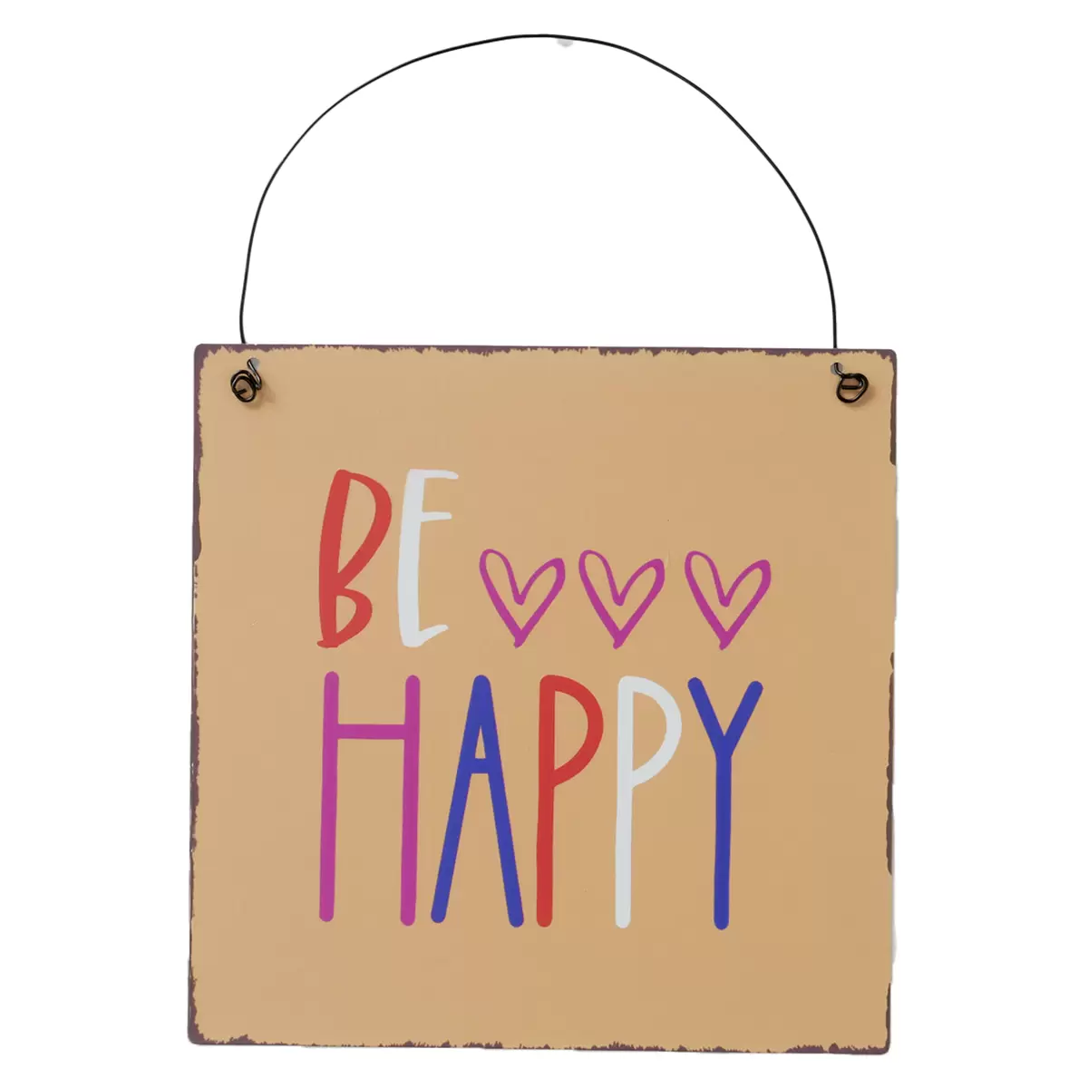 Dekoschild Happy Herz orange,pink,weiss
