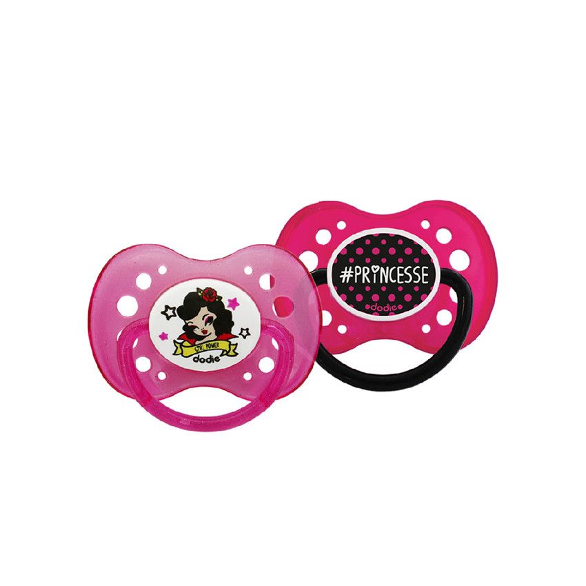 Lot de 2 sucettes girly - 18 mois+ - Doré