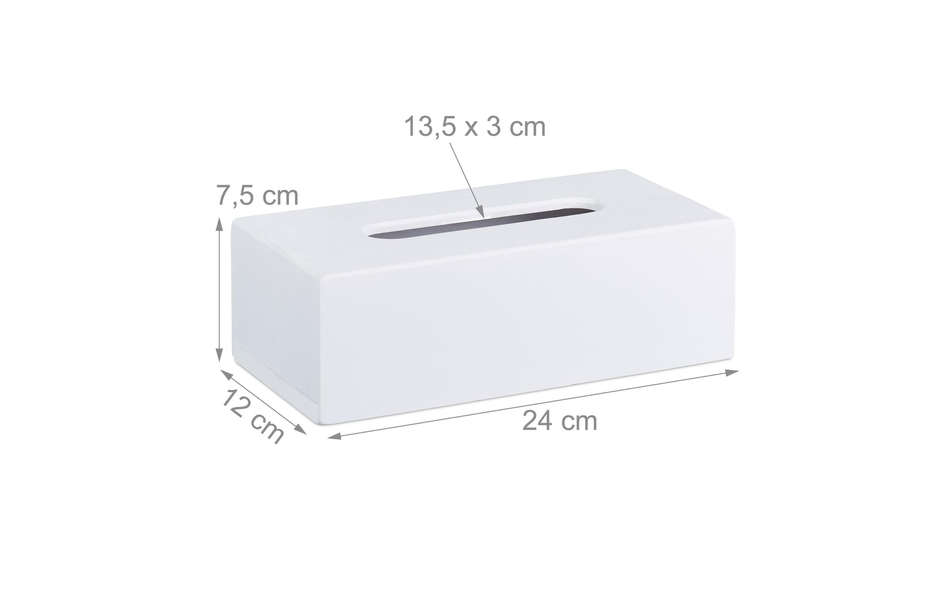 Kosmetiktuchbox aus Bambus WeissPapiertuchspender Weiss