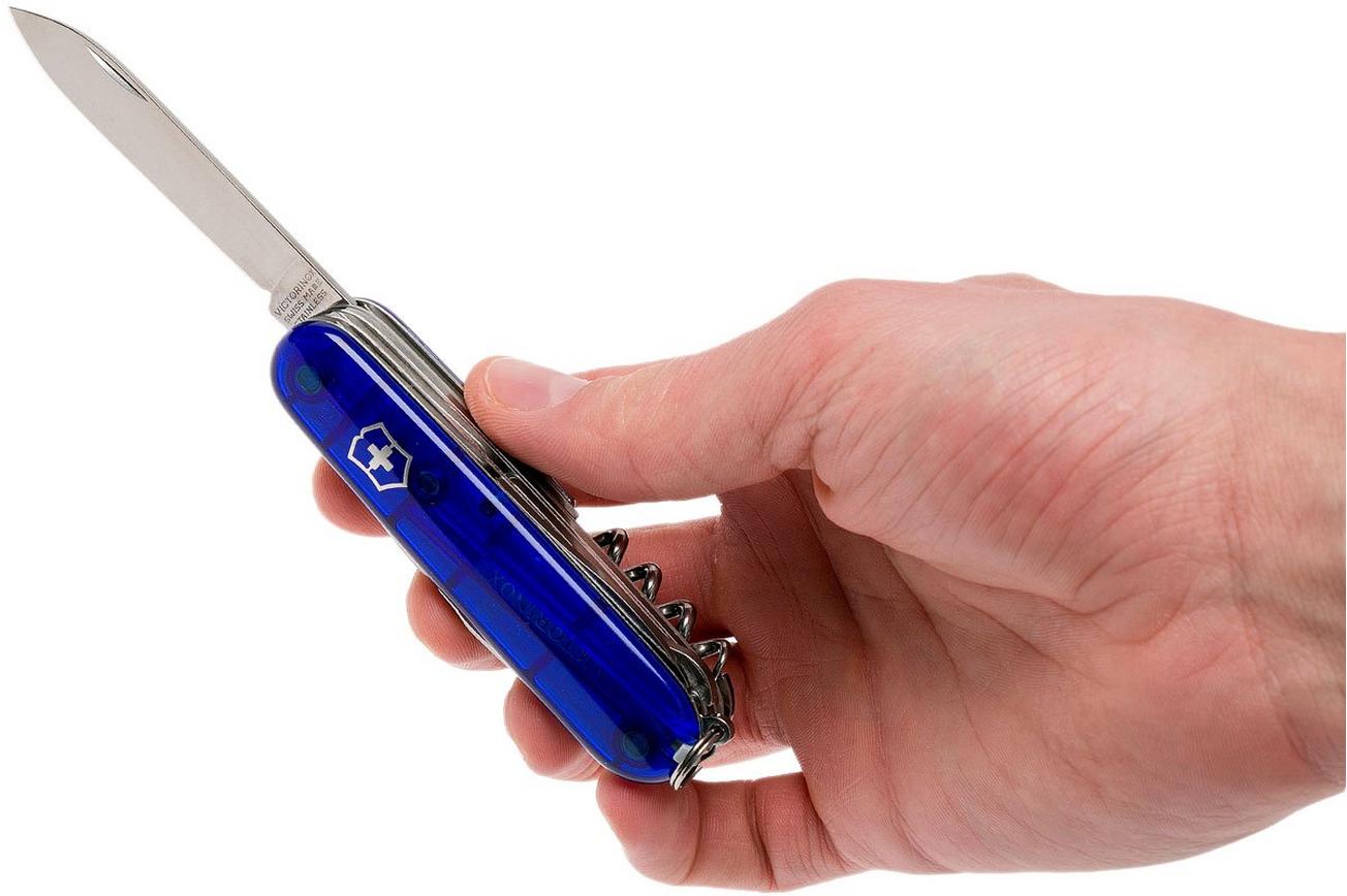 Victorinox Huntsman transparant blauw 1.3713.T2 Zwitsers zakmes