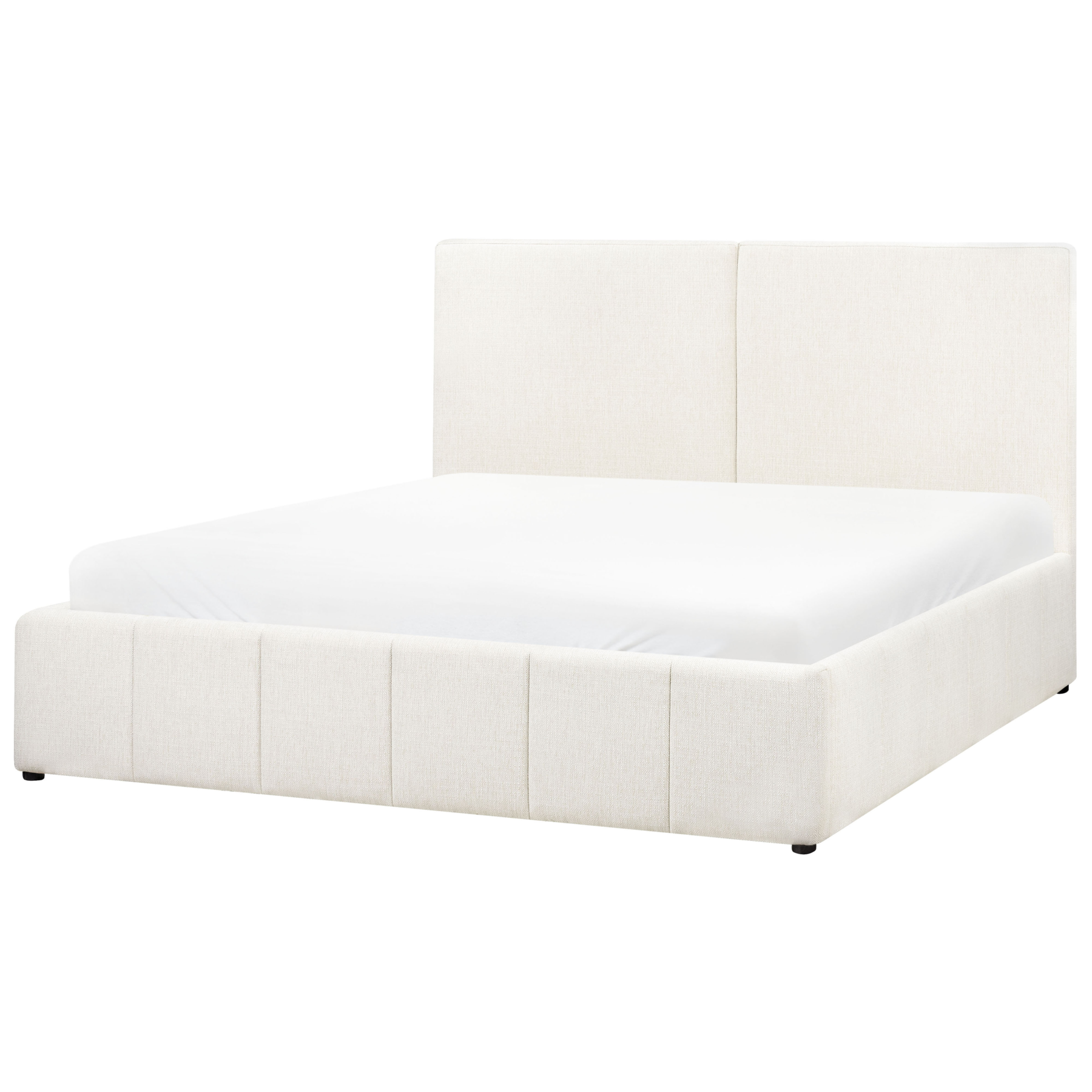 Beliani-CASTELNAVET-Tweepersoonsbed-Wit-180 x 200 cm-Polyester