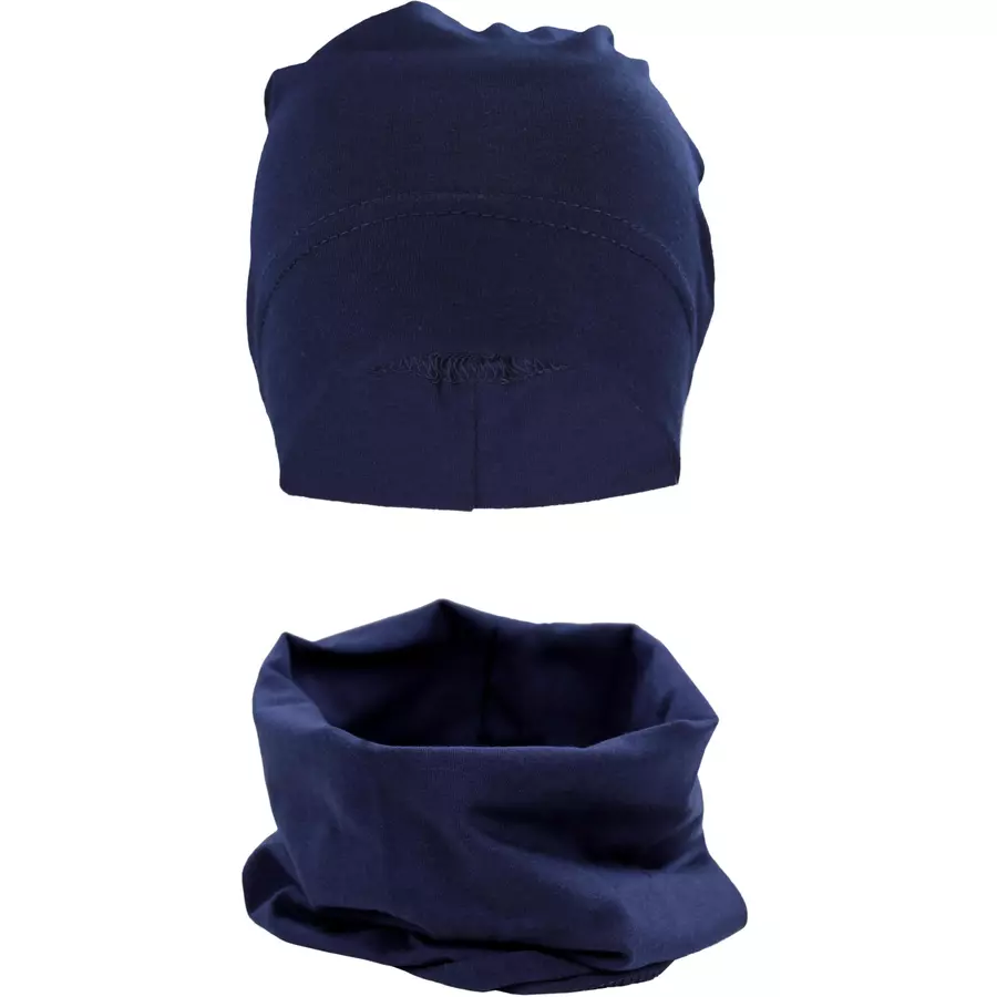 TupTam Jungen Beanie Mütze und Schlauchschal 2er Set dunkelblau