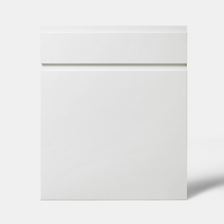 Façade de cuisine 1 porte et 1 tiroir Garcinia blanc brillant l. 60 cm x H. 72 cm GoodHome
