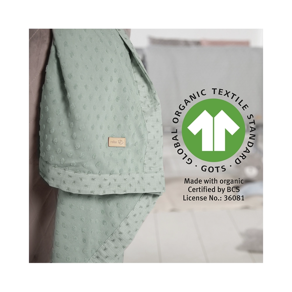 roba Organic Babydecke 80 x 80 cm frosty green