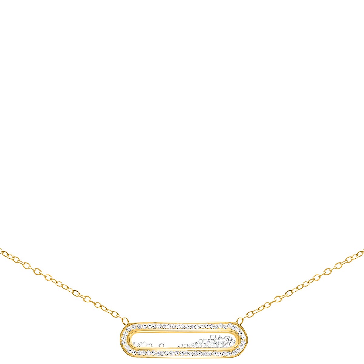 Collier - Cristaux & acier inoxydable - Doré