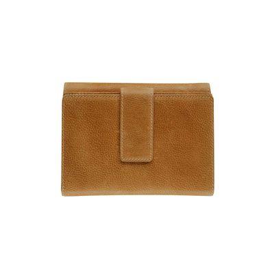 Porte-monnaie fermeture à bouton avec 4 poches fenêtres Savannah - cognac - label M