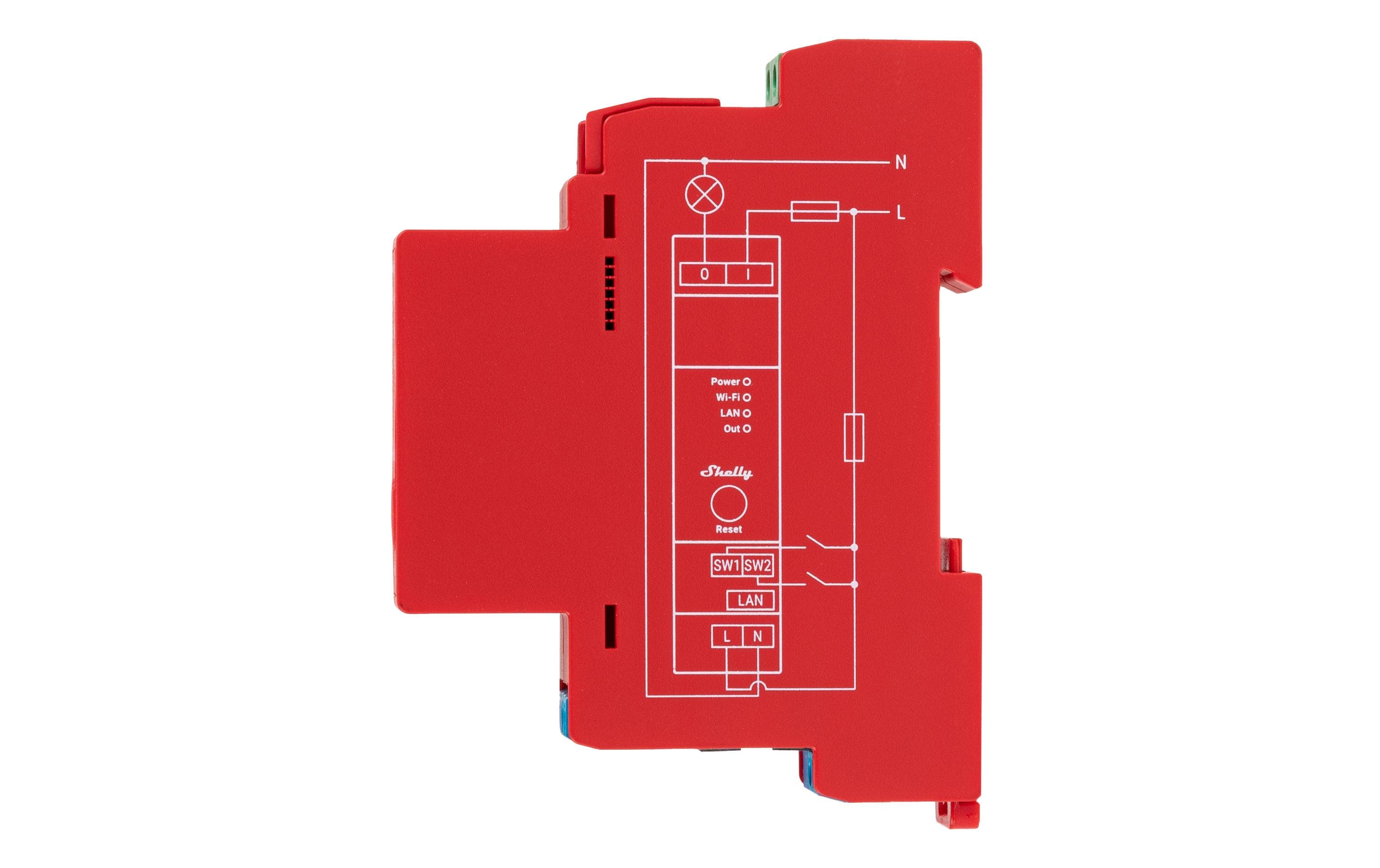 WLAN-Schaltaktor Shelly Pro 1PM mit LeistungsmessungDIN-Rail-WiFi-Switch mit Leistungsmessung, IP Relais mit Shelly Pro AddOn Schnittstelle
