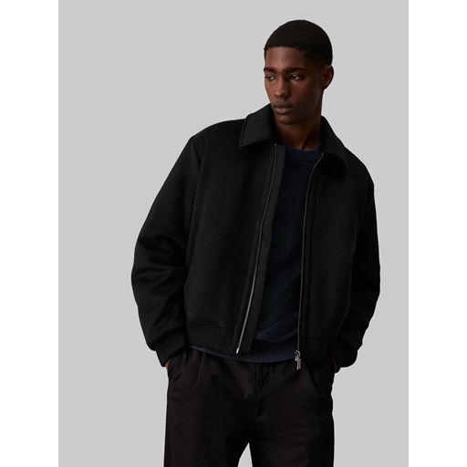 Calvin Klein Wool Blend Padded Bomber Jakke, Ck Black, XL