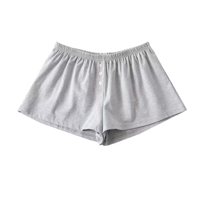 Bazer - Effen pyjamashort met elastische taille