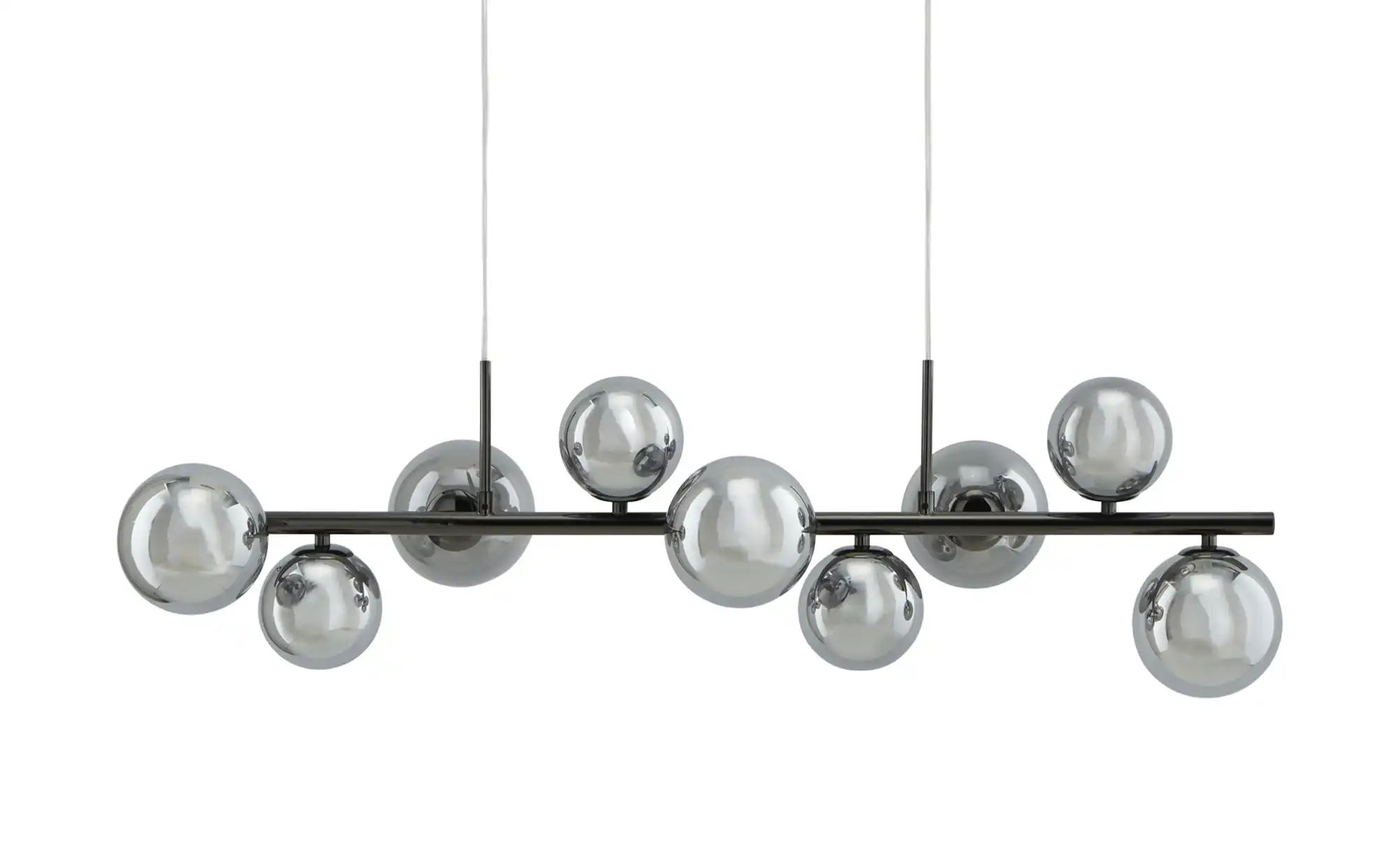 Meisterleuchten Pendelleuchte, 9-flammig, schwarzchrom, Rauchglas