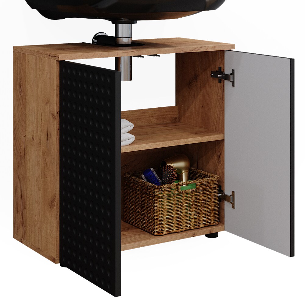 Vicco Waschbeckenunterschrank Irma Eiche Anthrazit 60 x 59 cm Badezimmer
