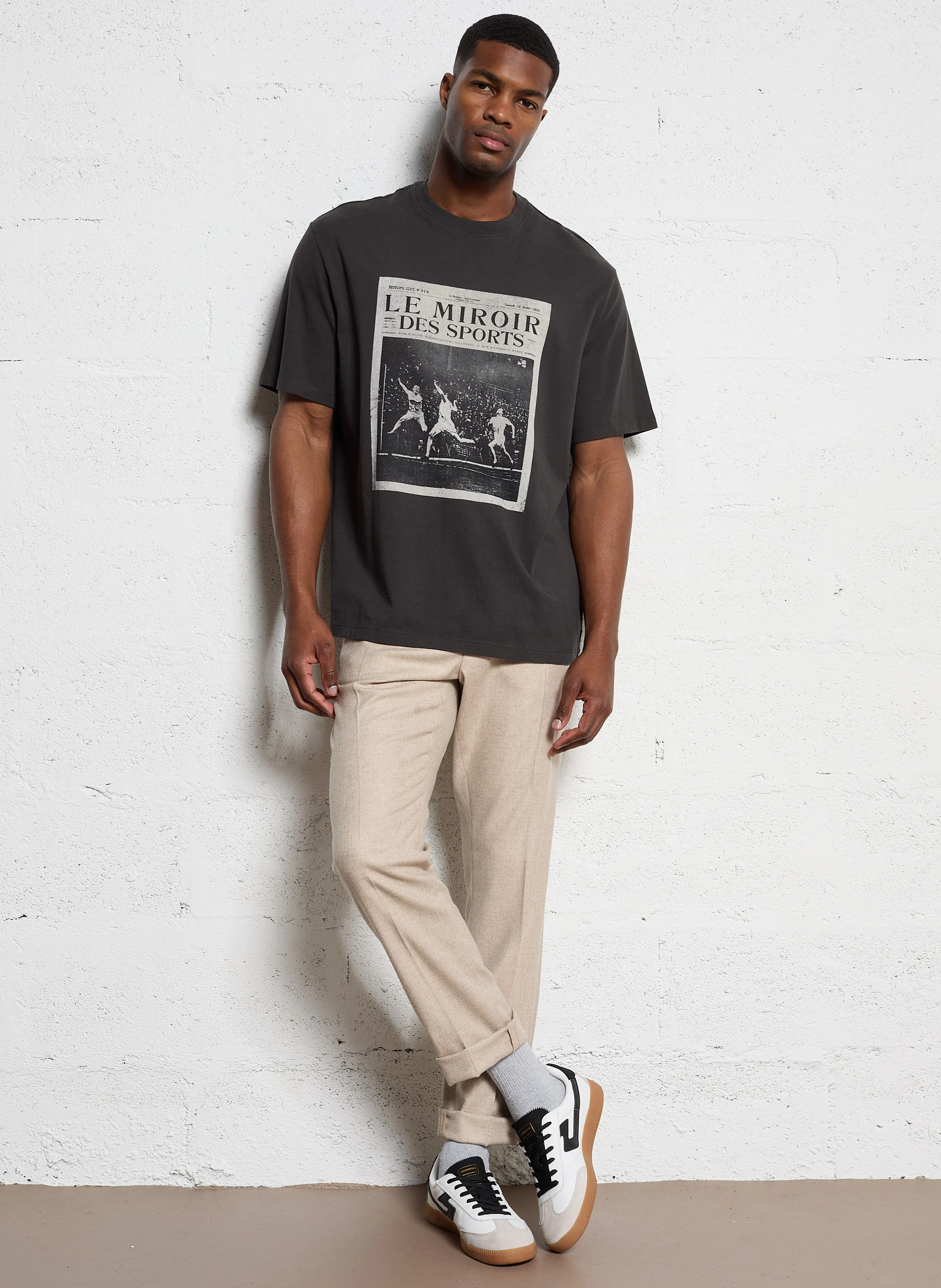 Pantalon droit| Beige
