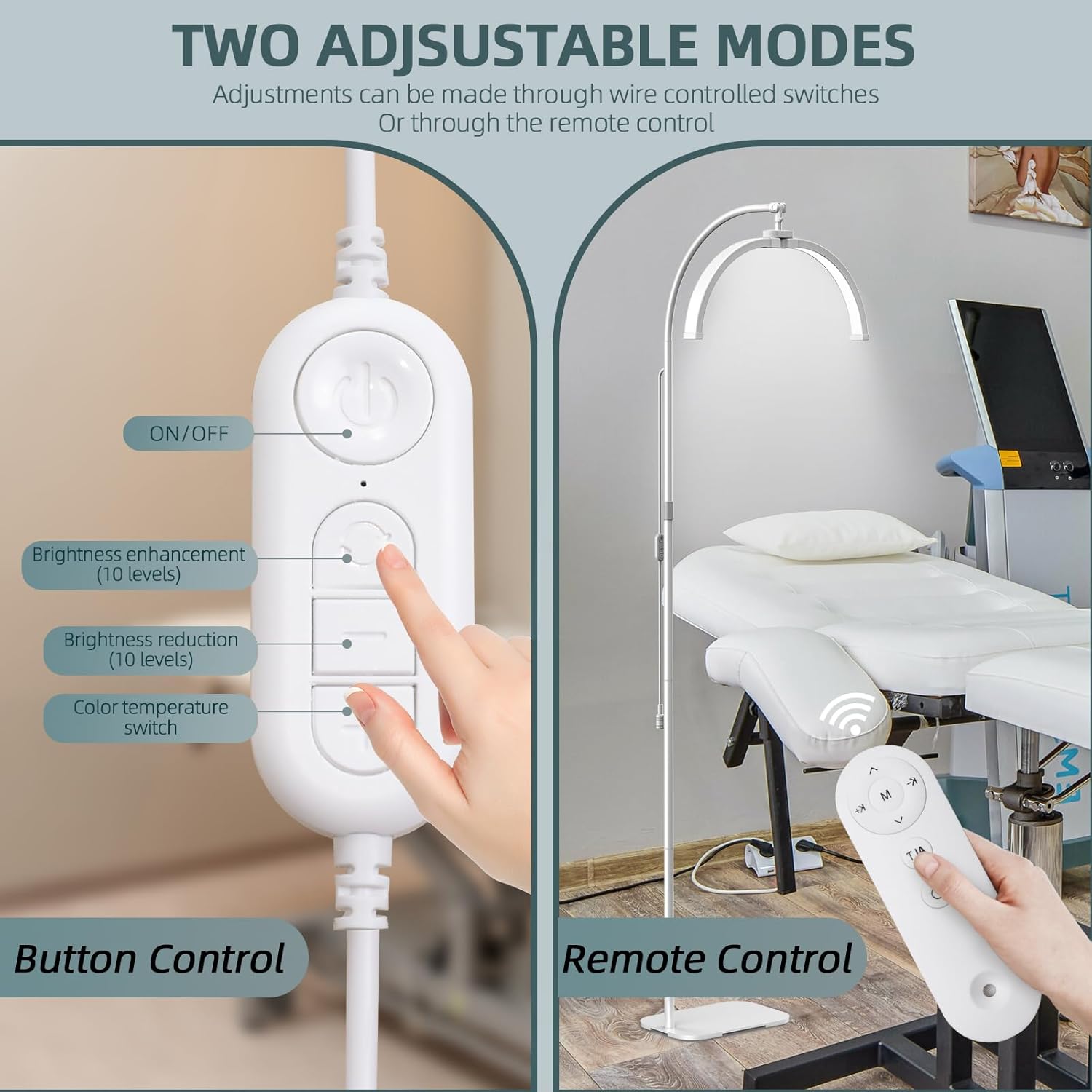 Halbmond Lampe für kosmetikstudio,wimpernverlängerung lampe mit Fernbedienung,LED wimpern lampes mit Telefonständer,3000K-6000K,Kopf verstellbar um 360 °,kosmetiklampe für Tattoo,Beauty,Maskenbildner