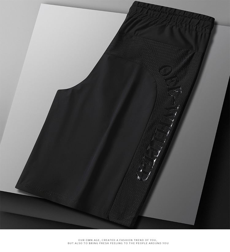 Wewewow - Shorts met elastische taille en letters