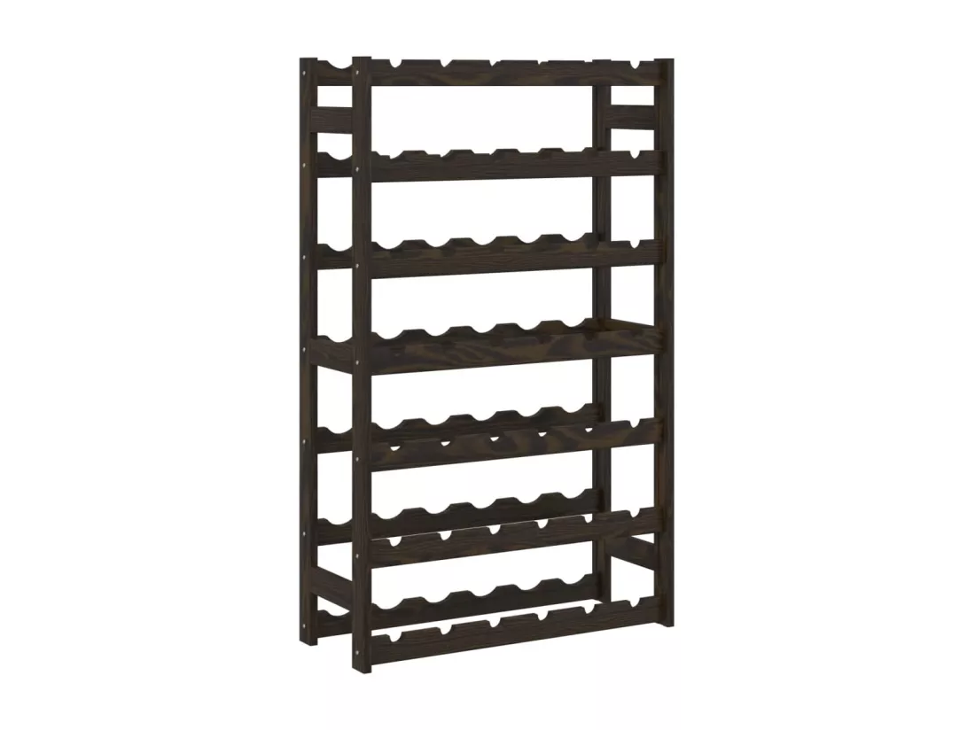 Casier à bouteilles pour 42 bouteilles noir bois pin solide