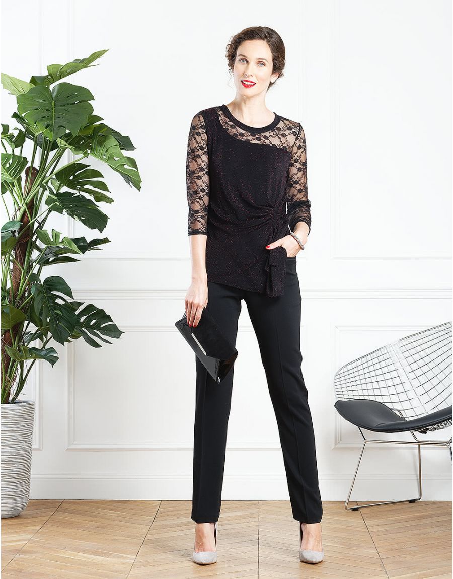 Top chic noir dentelle