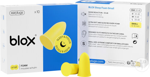 Blox Bouchon Oreille Sleep & Focus Mousse Small Jaune 5 Paires