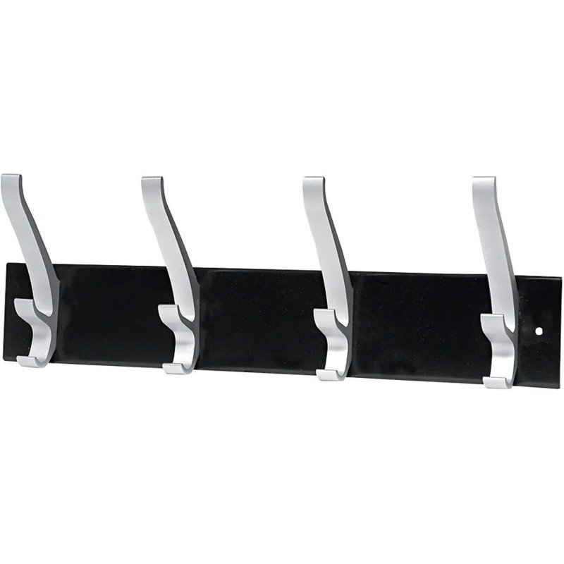 Patère quadruple Unilux gris métal/noir