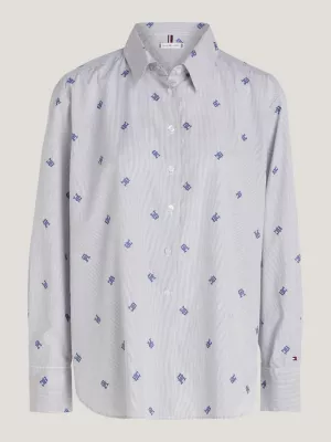 Camisa oversized TH Monogram Ithaca Stripe