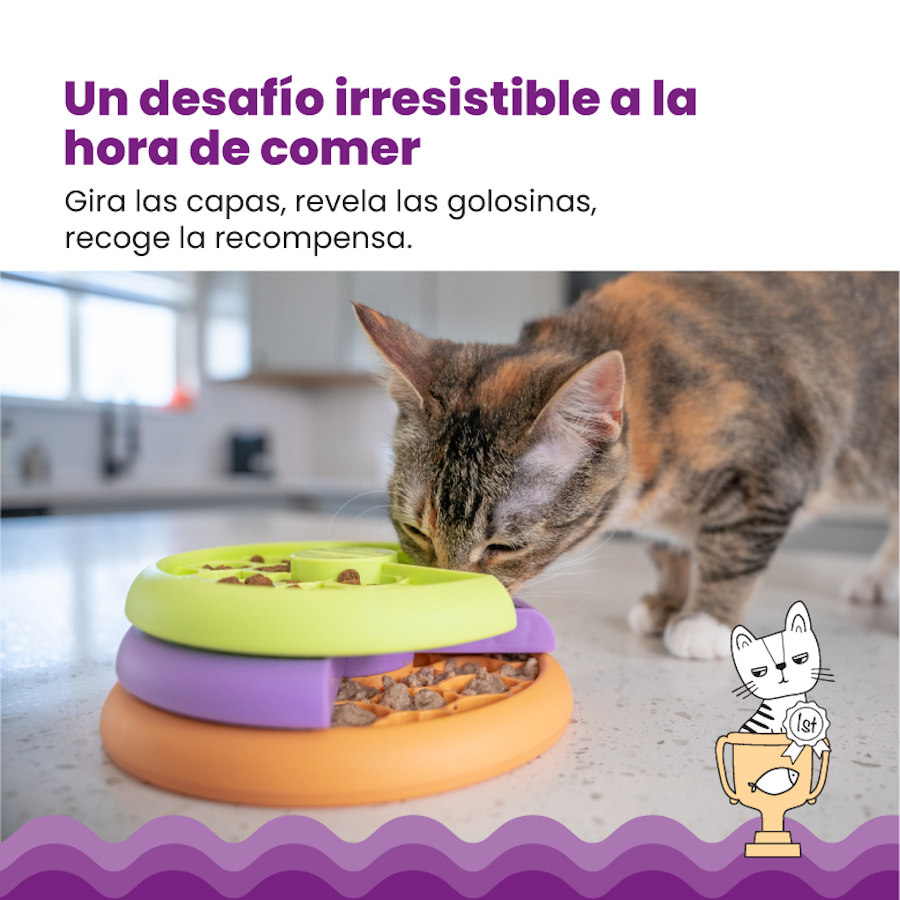 Outward Hound Catstages Nina Ottosson Kitty Lickin' Layers Alimentador Interativo para Gatos