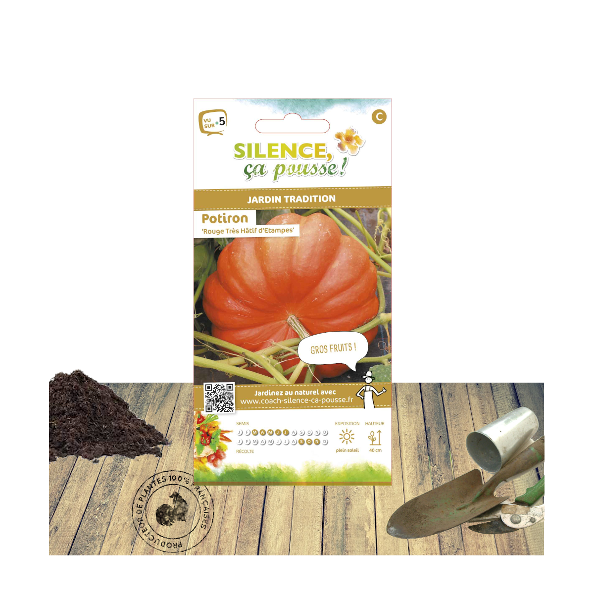 Graines de potiron très hatif d'etampes/cucurbita maxima très hatif d'etampes[-]sachet de 5 gr.