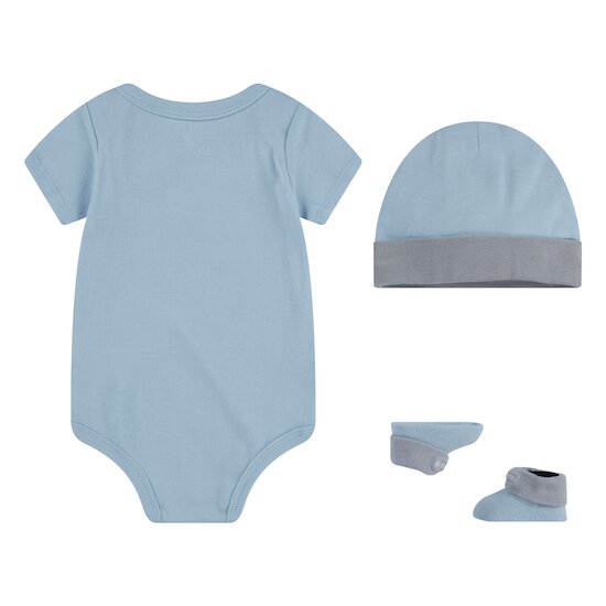 Coffret Bodie + Bonnet + Chaussons   Bleu        6-12 mois   de               Converse
