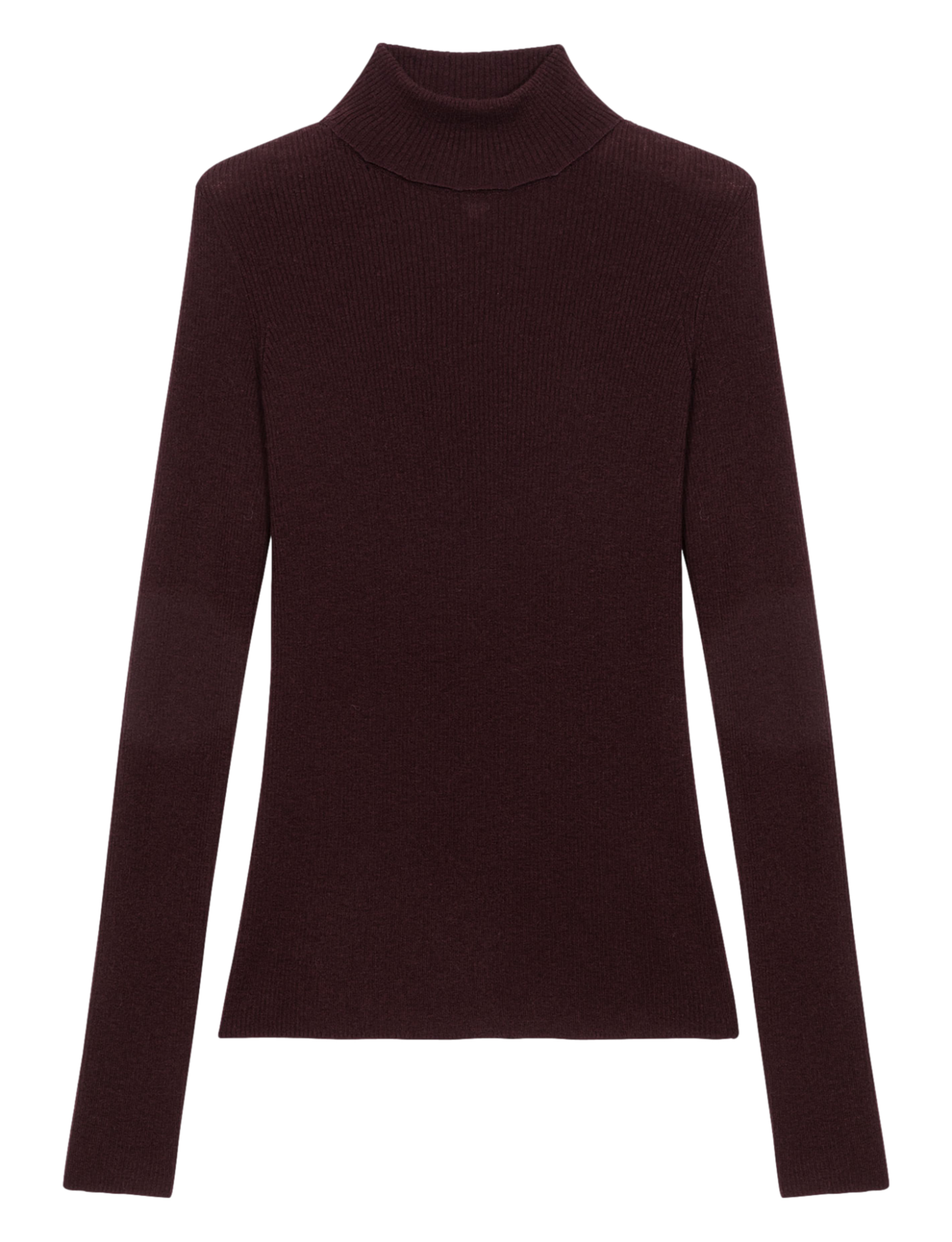 Pull col montant en laine mélangée | Marron