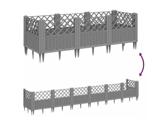 Jardinière bac lit surélevé grise 123 x 5 x 43 cm 02_0038205