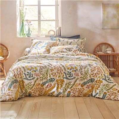 Linge de lit motif feuillage - BECQUET CRÉATION