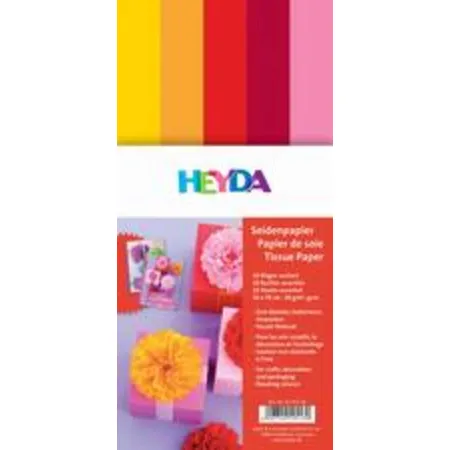 Seidenpapier 50x70cm 10 Bögen uni gelb/orange/rot/bordeaux/rosa