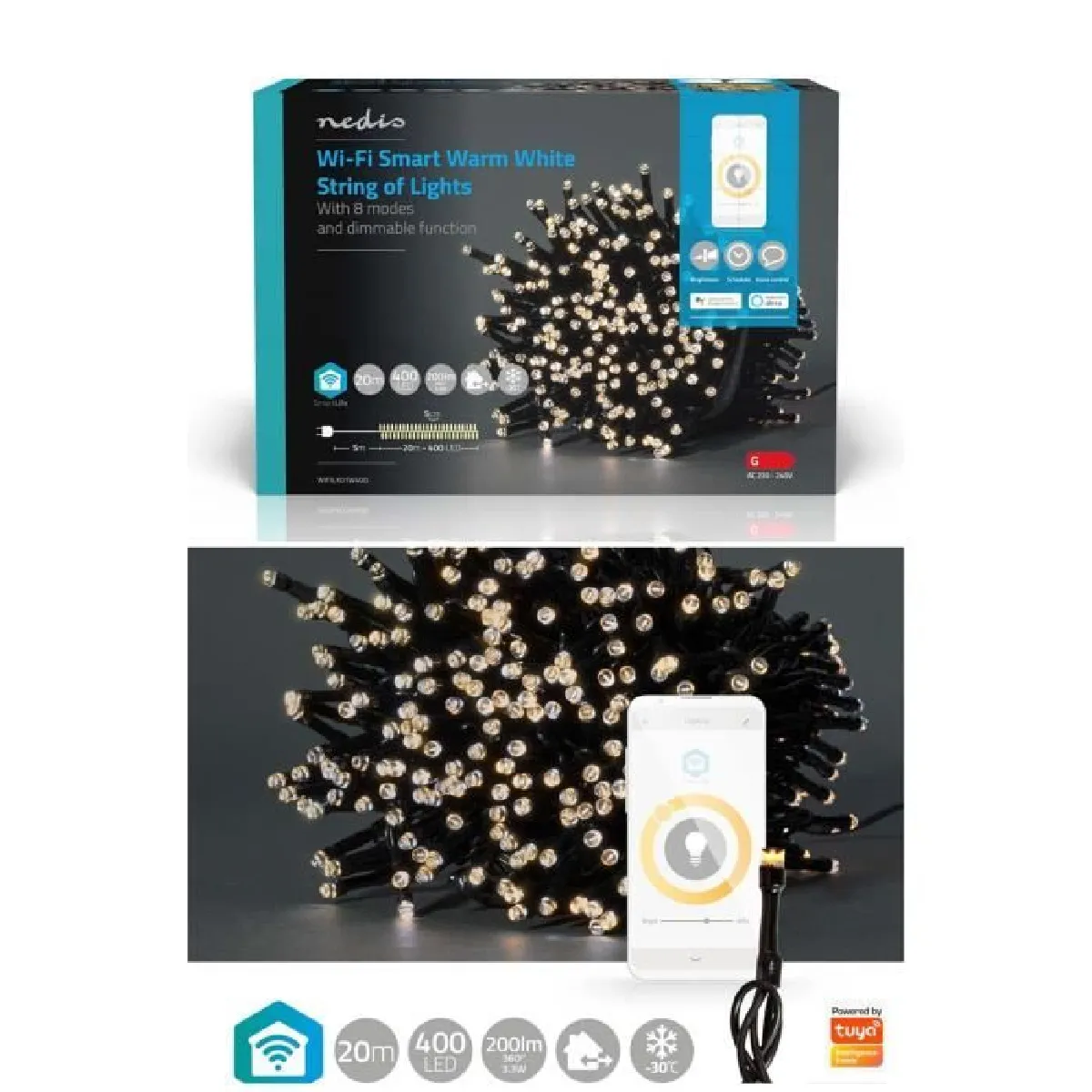 Nedis Guirlande Décorative LED SmartLife 20m