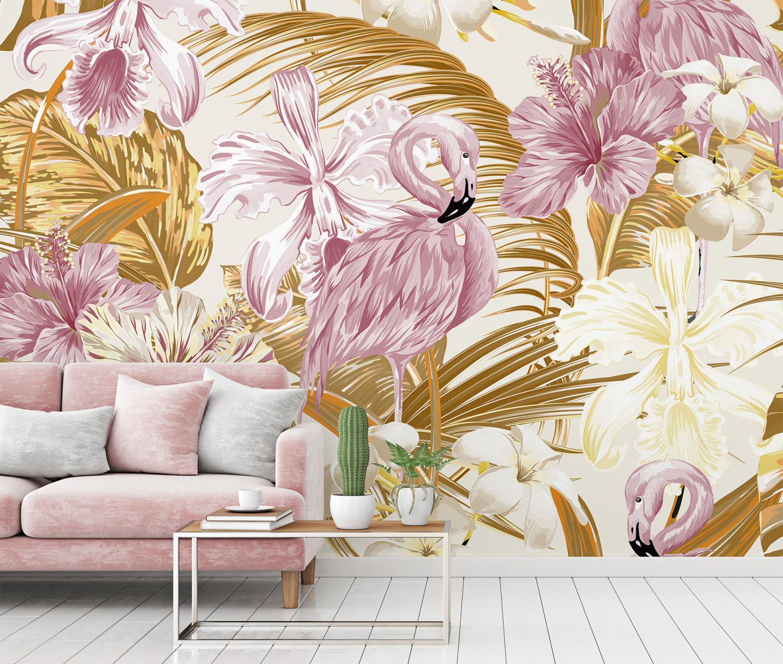 Fototapete DESIGNWALLS - orange-rosa - Pelikan - 2,55 Meter