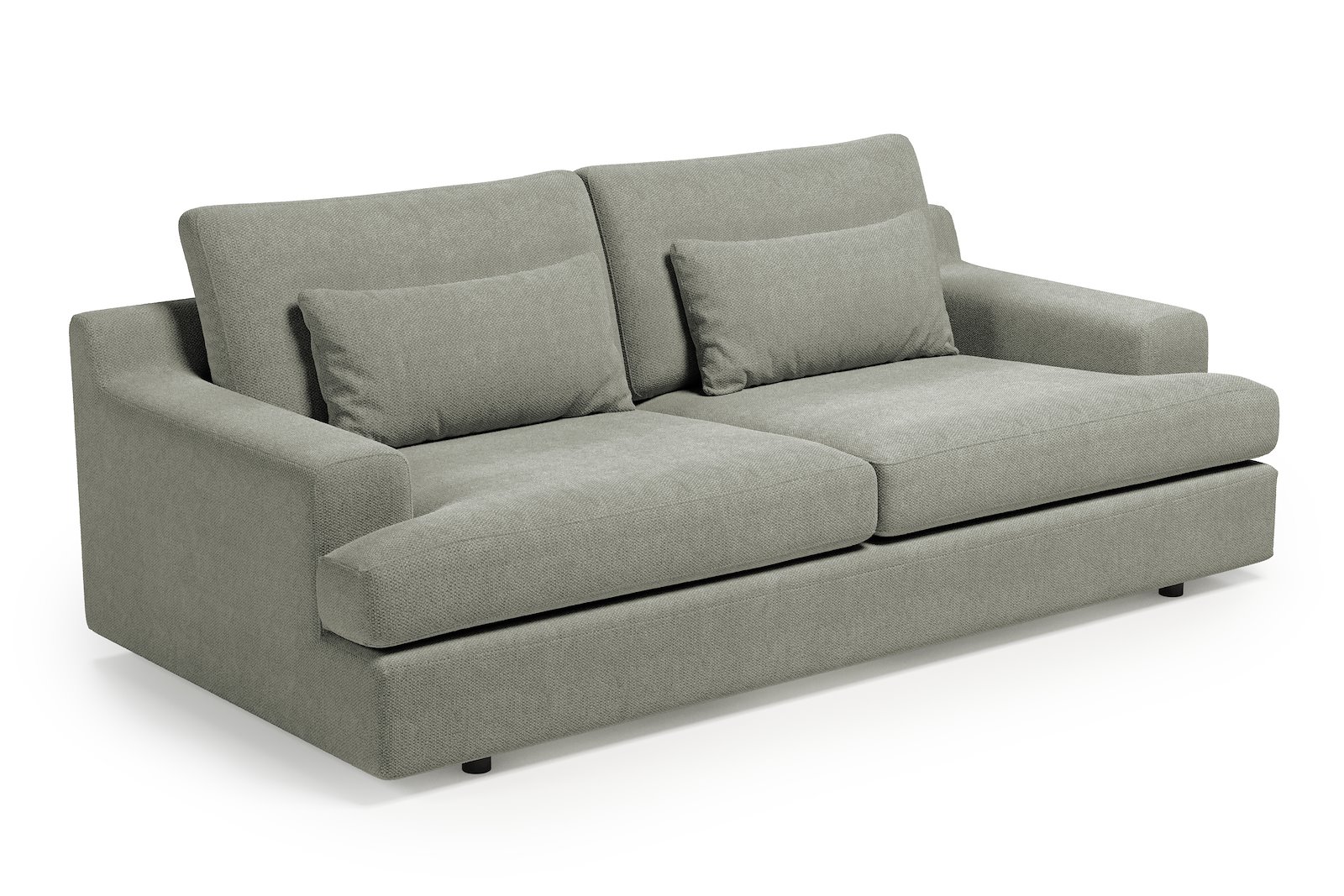 Roma 3-seter Tekstil Mito 180 Light Grey med sorte ben