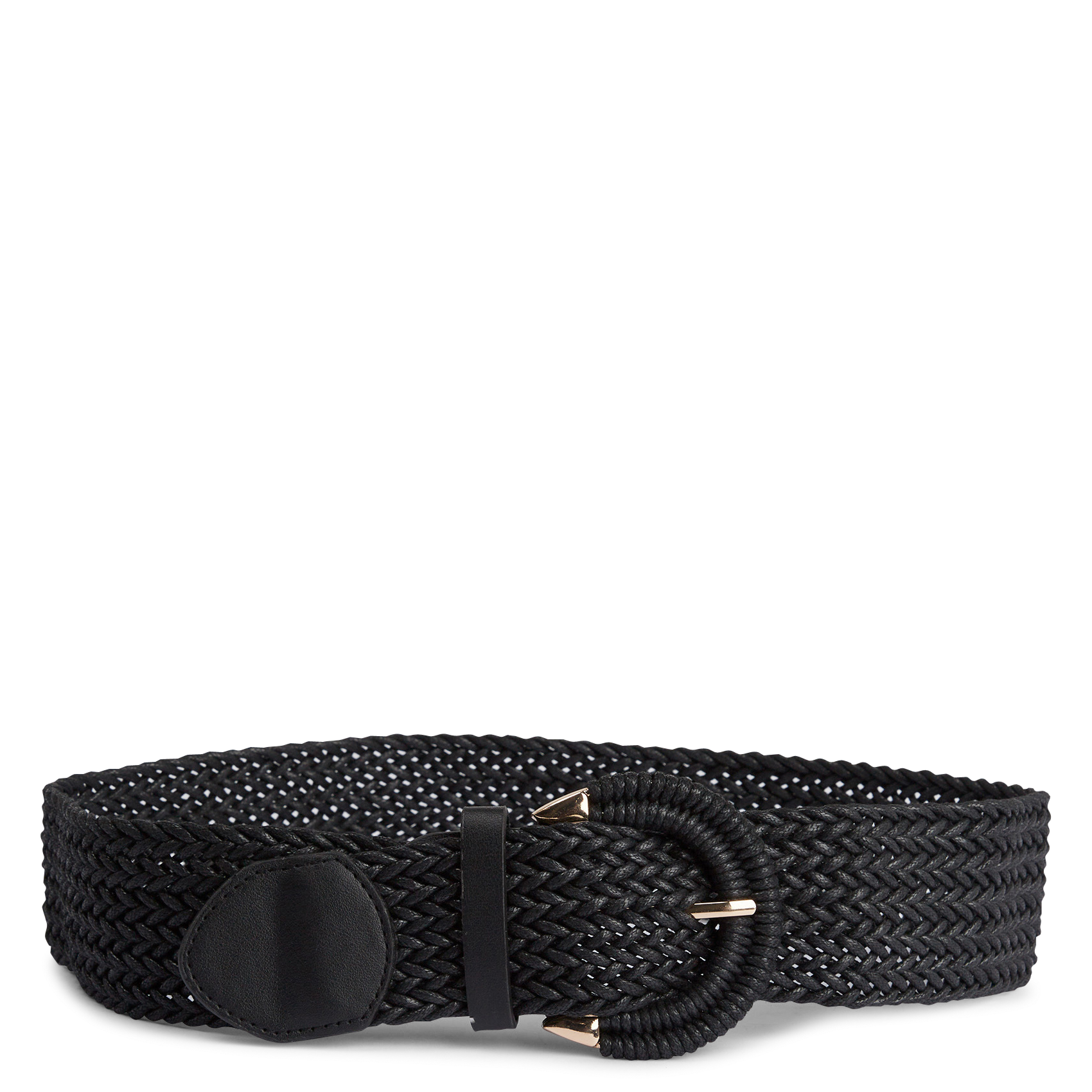 Ceinture large tressée| Noir