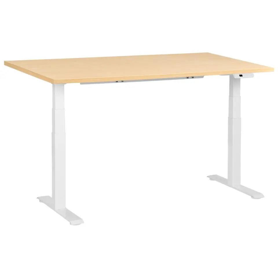 DESTINES - Elektr bureau - Wit/Lichtbruin - 160 x 72 cm - Vezelplaat