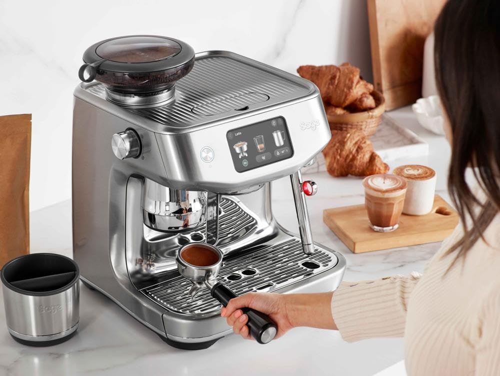 Sage - The Oracle Jet - Siebträgermaschine, Espressomaschine mit integriertem Mahlwerk - Manueller & automatischer Milchaufschäumer - 1600W - 14 Voreinstellungen, inkl. Knock Box - Edelstahl