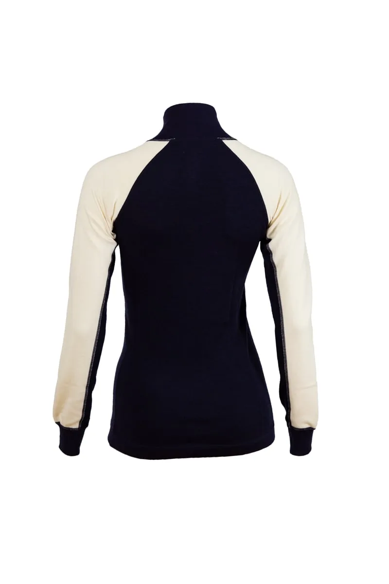 Fjellulla Women'S Half Zip Deep Blue/white
