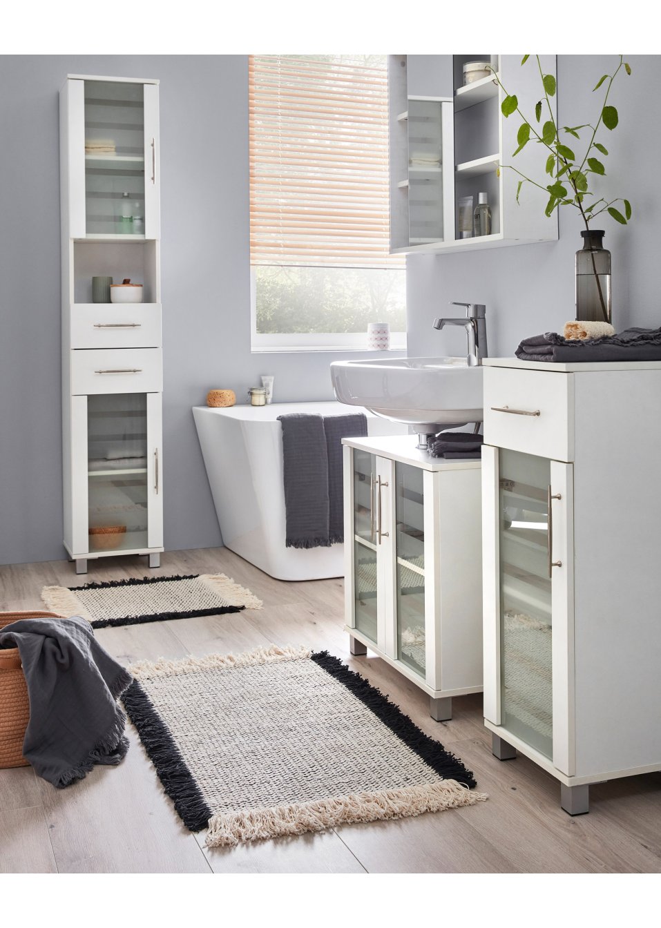 Tapis de salle de bain avec franges