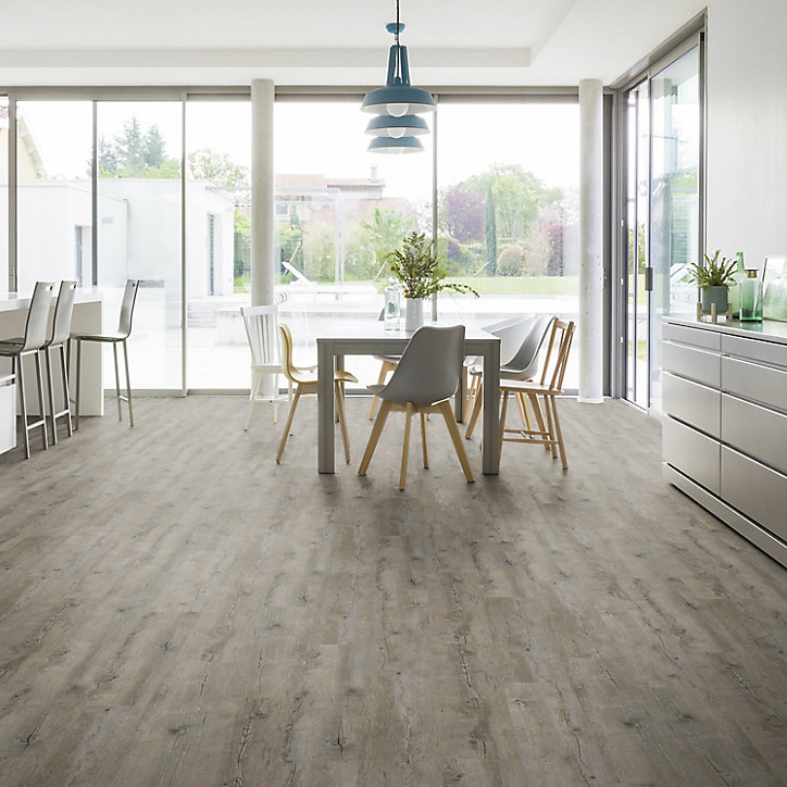 Lame PVC clipsable Senso clic 2 Pecan gris 21,2 x 123,9 cm Gerflor (vendue au carton)