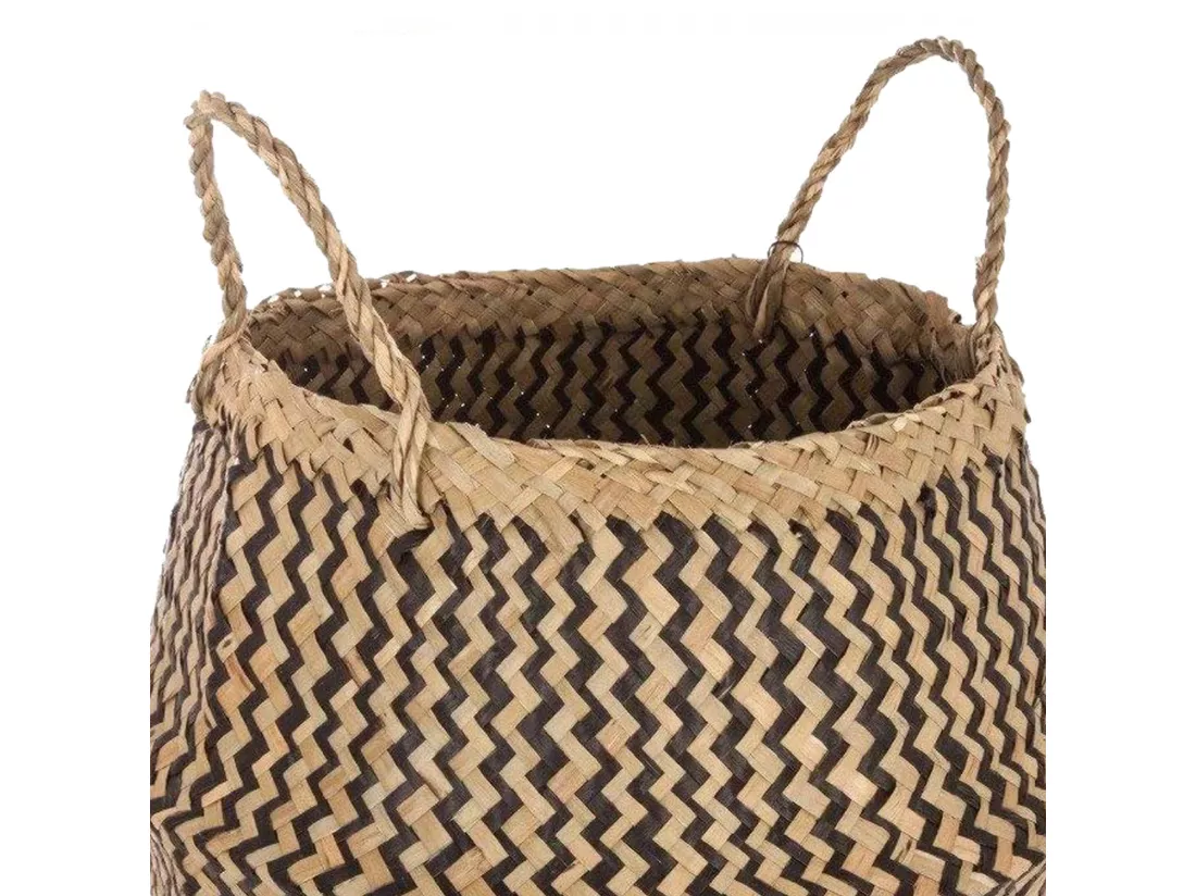WELL HOME - Panier décoratif rustique nature et noir