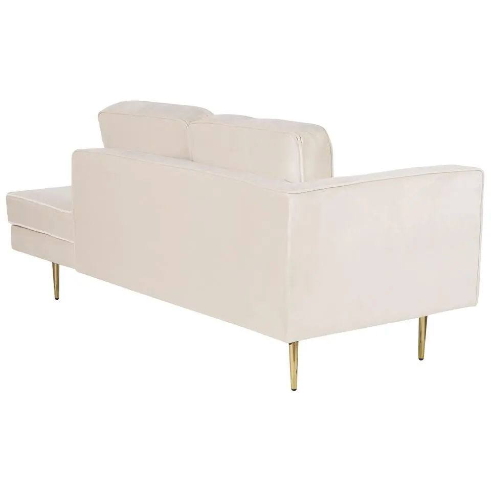 MIRAMAS - Chaise longue - Beige - Linkerzijde - Fluweel