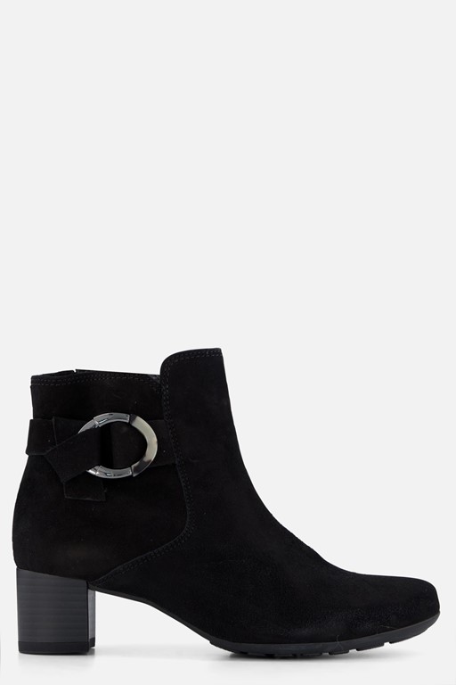 Gabor Enkellaarsjes zwart Suede